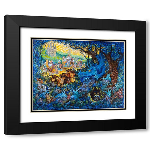 In Search Of The Blue Dragon Black Modern Wood Framed Art Print with Double Matting by Bell, Bill