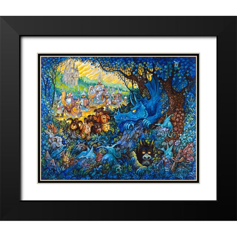 In Search Of The Blue Dragon Black Modern Wood Framed Art Print with Double Matting by Bell, Bill
