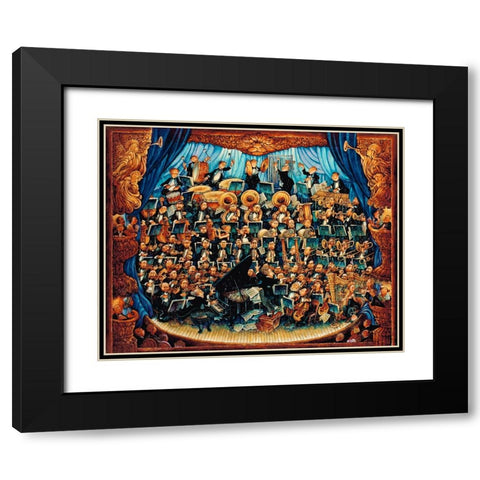 Fortissimo Black Modern Wood Framed Art Print with Double Matting by Bell, Bill