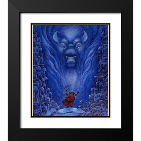 Shamans Dream Black Modern Wood Framed Art Print with Double Matting by Bell, Bill