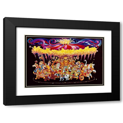 Velvet Carousel Black Modern Wood Framed Art Print with Double Matting by Bell, Bill