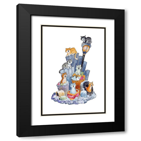 The Singing Seven Black Modern Wood Framed Art Print with Double Matting by Bell, Bill