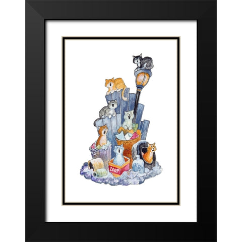 The Singing Seven Black Modern Wood Framed Art Print with Double Matting by Bell, Bill