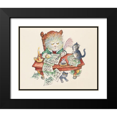 The Musician Black Modern Wood Framed Art Print with Double Matting by Bell, Bill