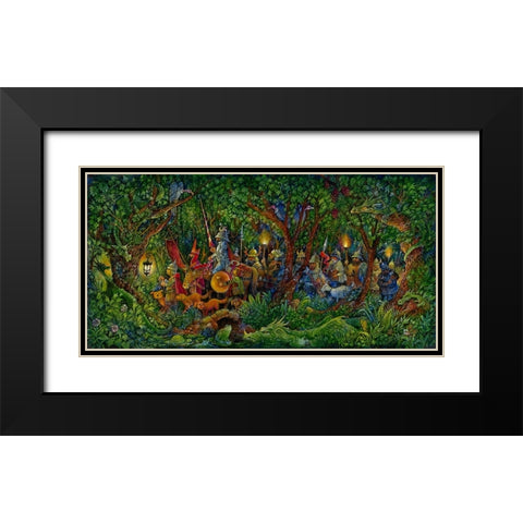 The Dragon Hunters Black Modern Wood Framed Art Print with Double Matting by Bell, Bill