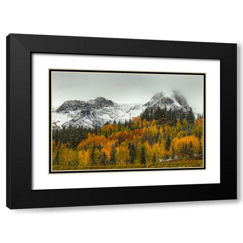 A Rocky Mountain Autumn Black Modern Wood Framed Art Print with Double Matting by Sherrell, Bill