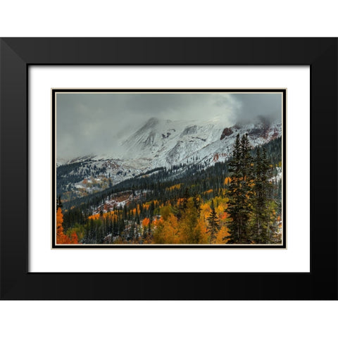 Dark Storm Over Red Mountain Pass Black Modern Wood Framed Art Print with Double Matting by Sherrell, Bill