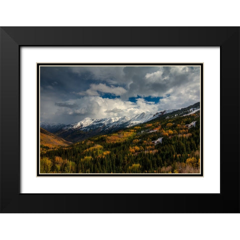 Storm Over Red Mountain Pass Black Modern Wood Framed Art Print with Double Matting by Sherrell, Bill