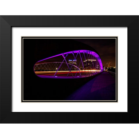 Crossing The West 7th Street Bridge Black Modern Wood Framed Art Print with Double Matting by Sherrell, Bill