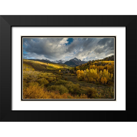 The Valley Of Autumn Light Black Modern Wood Framed Art Print with Double Matting by Sherrell, Bill