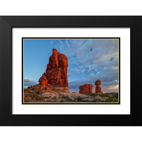 Watchful Towers At Sunset Black Modern Wood Framed Art Print with Double Matting by Sherrell, Bill