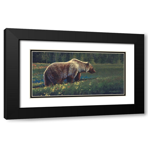 Grizzly Black Modern Wood Framed Art Print with Double Matting by Langton, Bruce