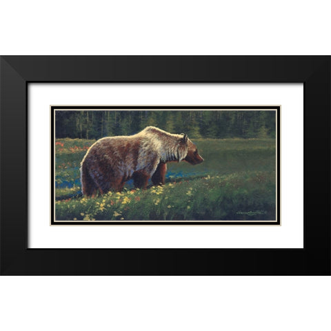 Grizzly Black Modern Wood Framed Art Print with Double Matting by Langton, Bruce