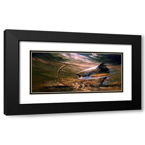 Nothing But Net - Brook Trout Black Modern Wood Framed Art Print with Double Matting by Langton, Bruce