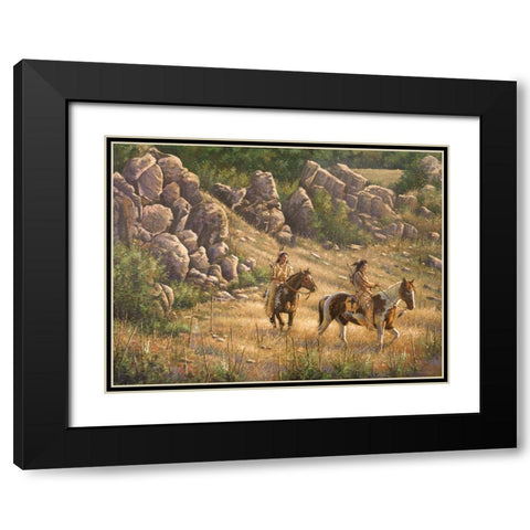 Warriors Through The Pass Black Modern Wood Framed Art Print with Double Matting by Langton, Bruce