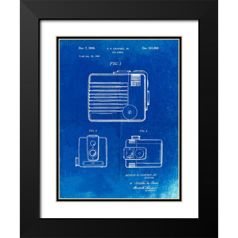 PP606-Faded Blueprint Kodak Brownie Hawkeye Patent Poster Black Modern Wood Framed Art Print with Double Matting by Borders, Cole