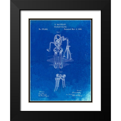 PP620-Faded Blueprint Baltzley Egg Beater Patent Poster Black Modern Wood Framed Art Print with Double Matting by Borders, Cole