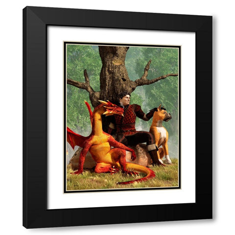 The Courageous Hunters Black Modern Wood Framed Art Print with Double Matting by Eskridge, Daniel