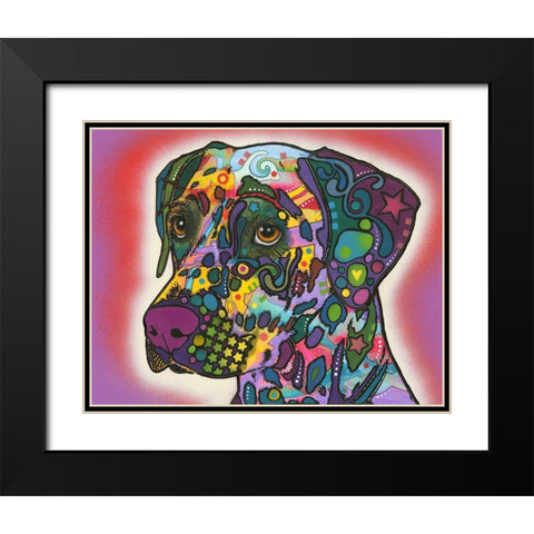 Dalmatian Black Modern Wood Framed Art Print with Double Matting by Dean Russo Collection