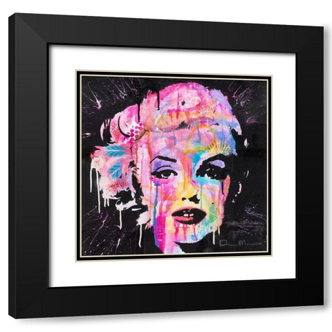 Marilyn Monroe Black Modern Wood Framed Art Print with Double Matting by Dean Russo Collection