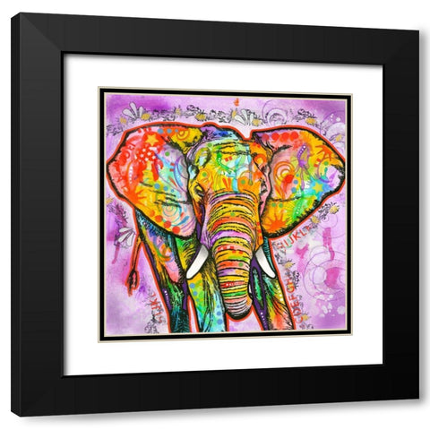 Elephant Black Modern Wood Framed Art Print with Double Matting by Dean Russo Collection