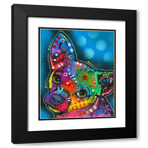 Pop Chihuahua Black Modern Wood Framed Art Print with Double Matting by Dean Russo Collection