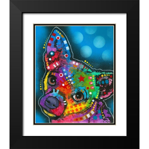 Pop Chihuahua Black Modern Wood Framed Art Print with Double Matting by Dean Russo Collection