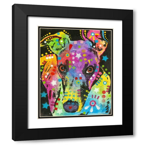 Curious Greyhound Black Modern Wood Framed Art Print with Double Matting by Dean Russo Collection