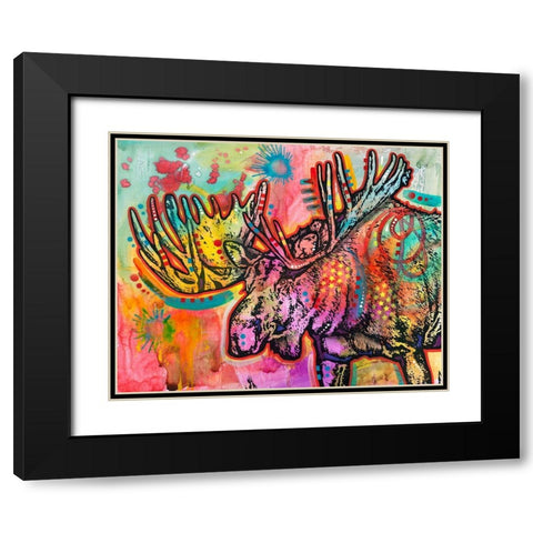 Bull Moose  Black Modern Wood Framed Art Print with Double Matting by Dean Russo Collection