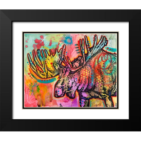 Bull Moose  Black Modern Wood Framed Art Print with Double Matting by Dean Russo Collection