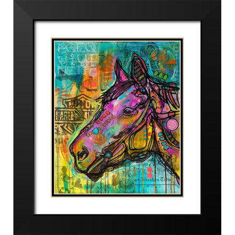 Horsepower Black Modern Wood Framed Art Print with Double Matting by Dean Russo Collection