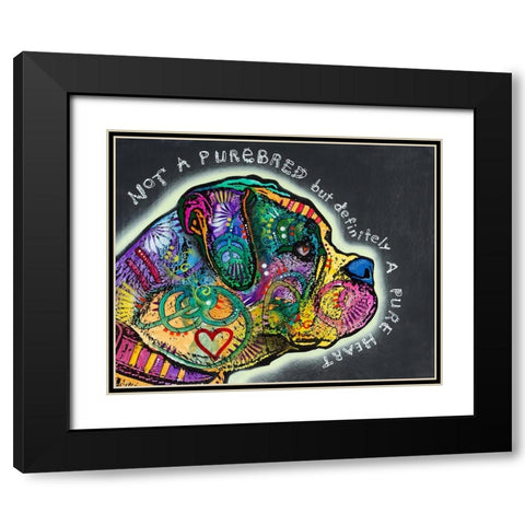 Pure Heart Black Modern Wood Framed Art Print with Double Matting by Dean Russo Collection