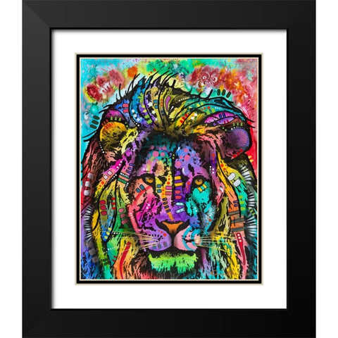 King of the Jungle Black Modern Wood Framed Art Print with Double Matting by Dean Russo Collection