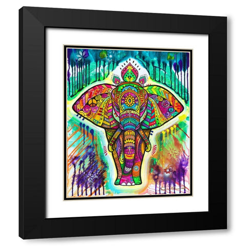 Elephant 4 Black Modern Wood Framed Art Print with Double Matting by Dean Russo Collection