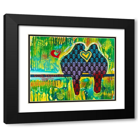 Love Together Black Modern Wood Framed Art Print with Double Matting by Dean Russo Collection