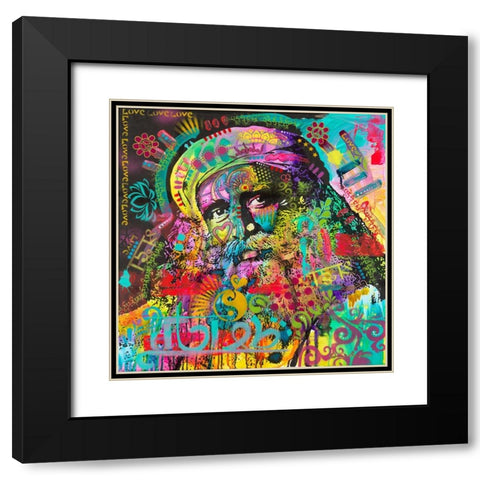 Sadhguru Black Modern Wood Framed Art Print with Double Matting by Dean Russo Collection