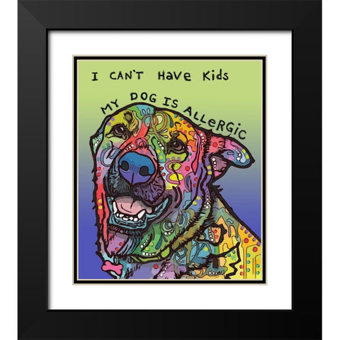 Allergic Black Modern Wood Framed Art Print with Double Matting by Dean Russo Collection