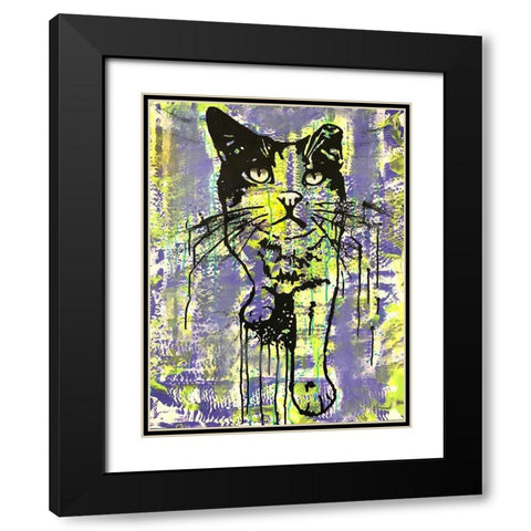 Baby Cat Black Modern Wood Framed Art Print with Double Matting by Dean Russo Collection