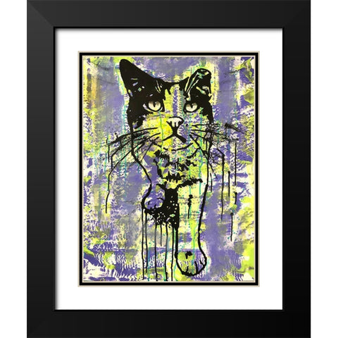 Baby Cat Black Modern Wood Framed Art Print with Double Matting by Dean Russo Collection