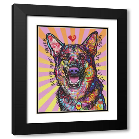 Being Happy Black Modern Wood Framed Art Print with Double Matting by Dean Russo Collection