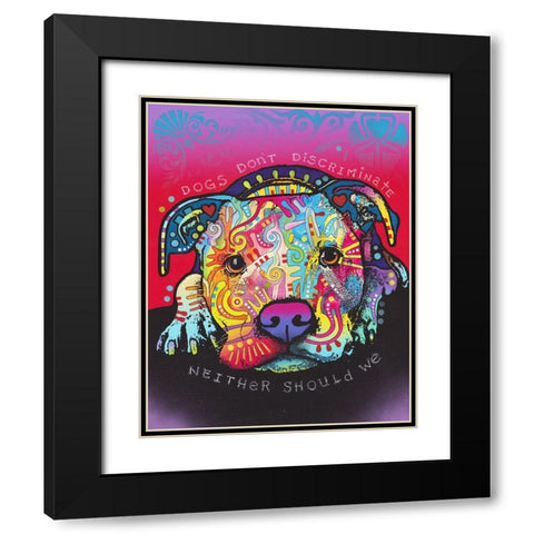 Dogs Dont Discriminate Black Modern Wood Framed Art Print with Double Matting by Dean Russo Collection