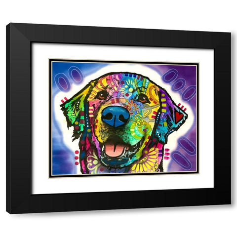Heartfelt Retriever Black Modern Wood Framed Art Print with Double Matting by Dean Russo Collection