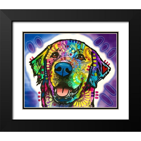 Heartfelt Retriever Black Modern Wood Framed Art Print with Double Matting by Dean Russo Collection