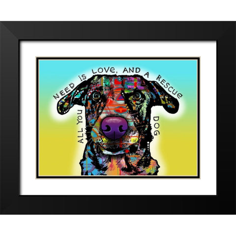 Love and Rescue Black Modern Wood Framed Art Print with Double Matting by Dean Russo Collection