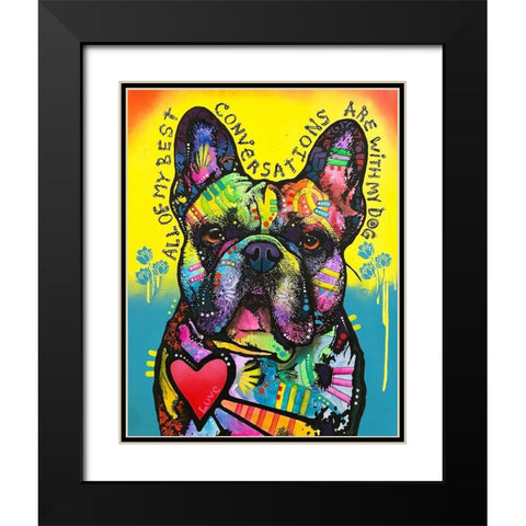 My Best Conversations Black Modern Wood Framed Art Print with Double Matting by Dean Russo Collection