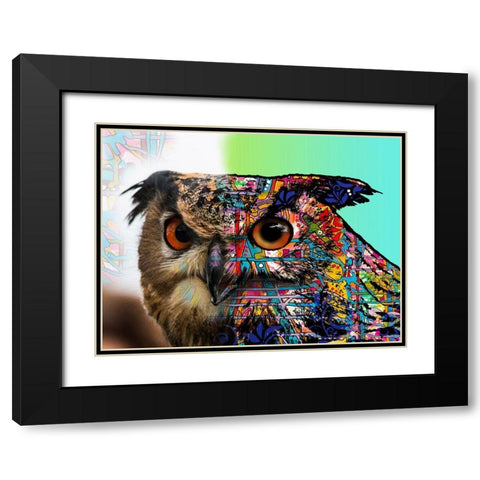 Exposed Owl Black Modern Wood Framed Art Print with Double Matting by Dean Russo Collection