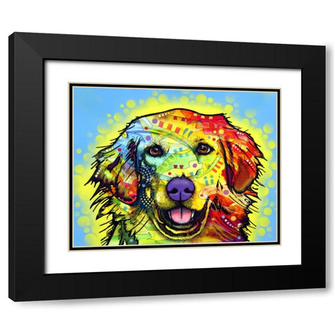 Golden Retriever Black Modern Wood Framed Art Print with Double Matting by Dean Russo Collection