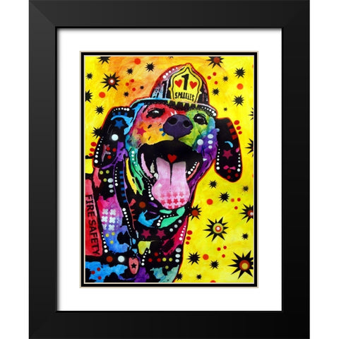 Sparkles Black Modern Wood Framed Art Print with Double Matting by Dean Russo Collection