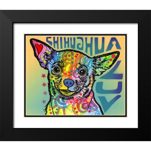 Chihuahua Luv Black Modern Wood Framed Art Print with Double Matting by Dean Russo Collection
