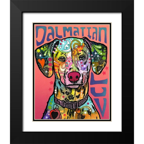 Dalmatian Luv Black Modern Wood Framed Art Print with Double Matting by Dean Russo Collection